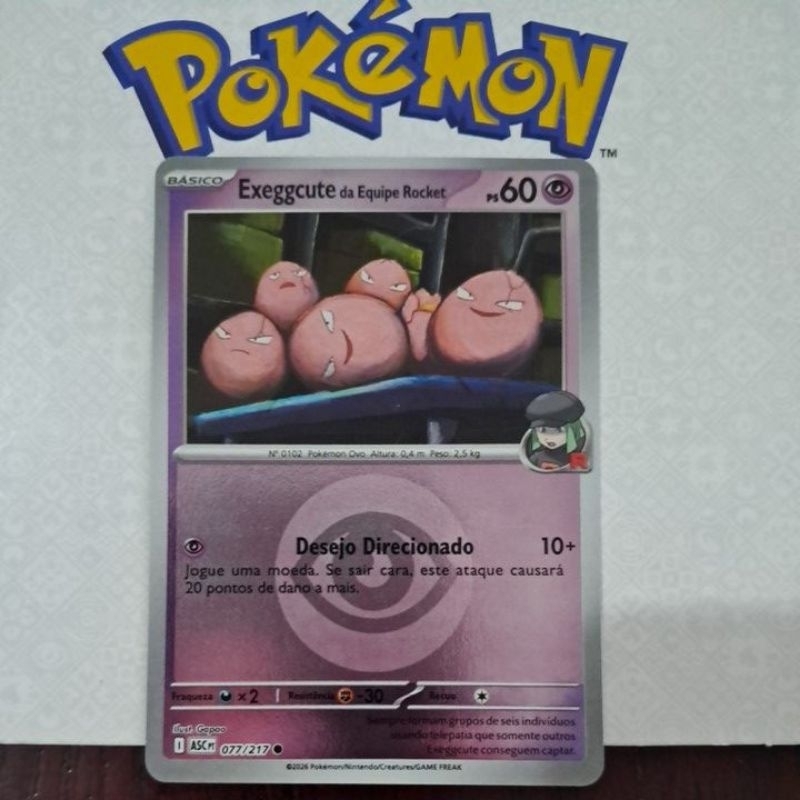 Carta Card Pokémon Exeggcute Da Equipe Rocket Reverse Foil Heróis Excelsos