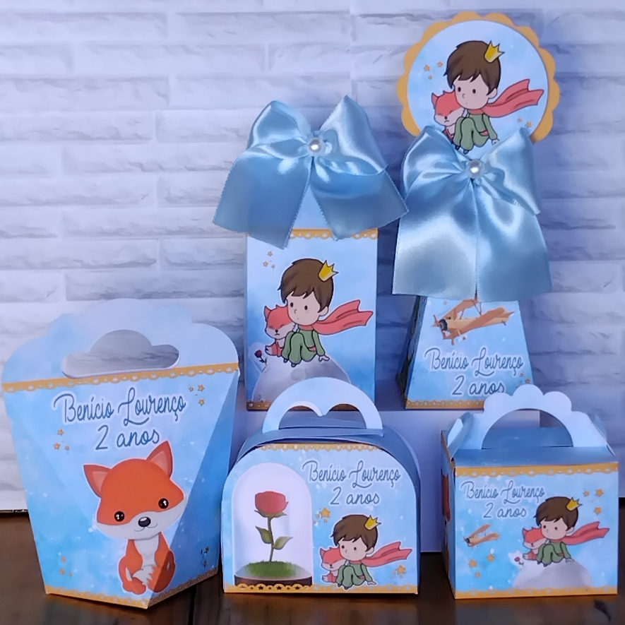Kit Festa Infantil Personalizado Caixinhas Lembrancinhas Aniversário PEQUENO PRINCÍPE
