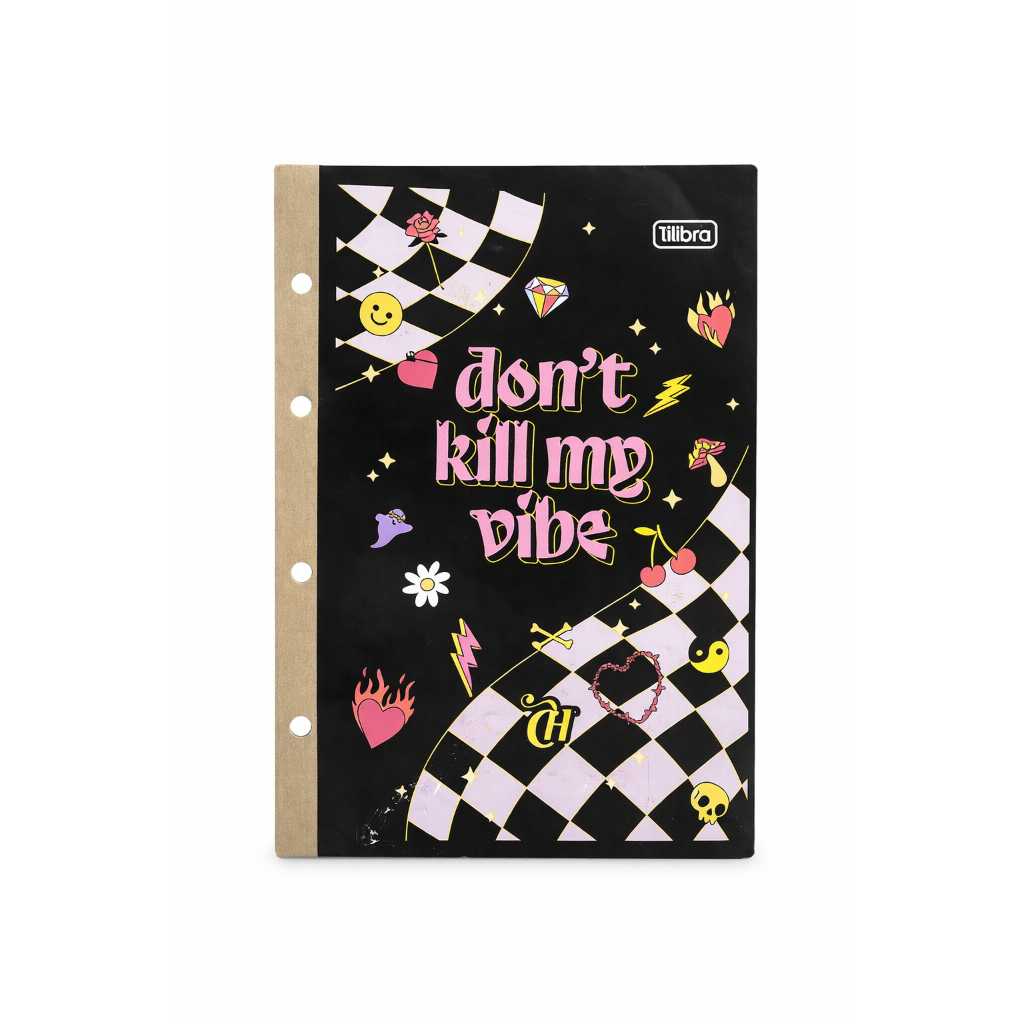Caderno Argolado Tilibra Capricho Don’t Kill My Vibe 80 Folhas 4 Furos
