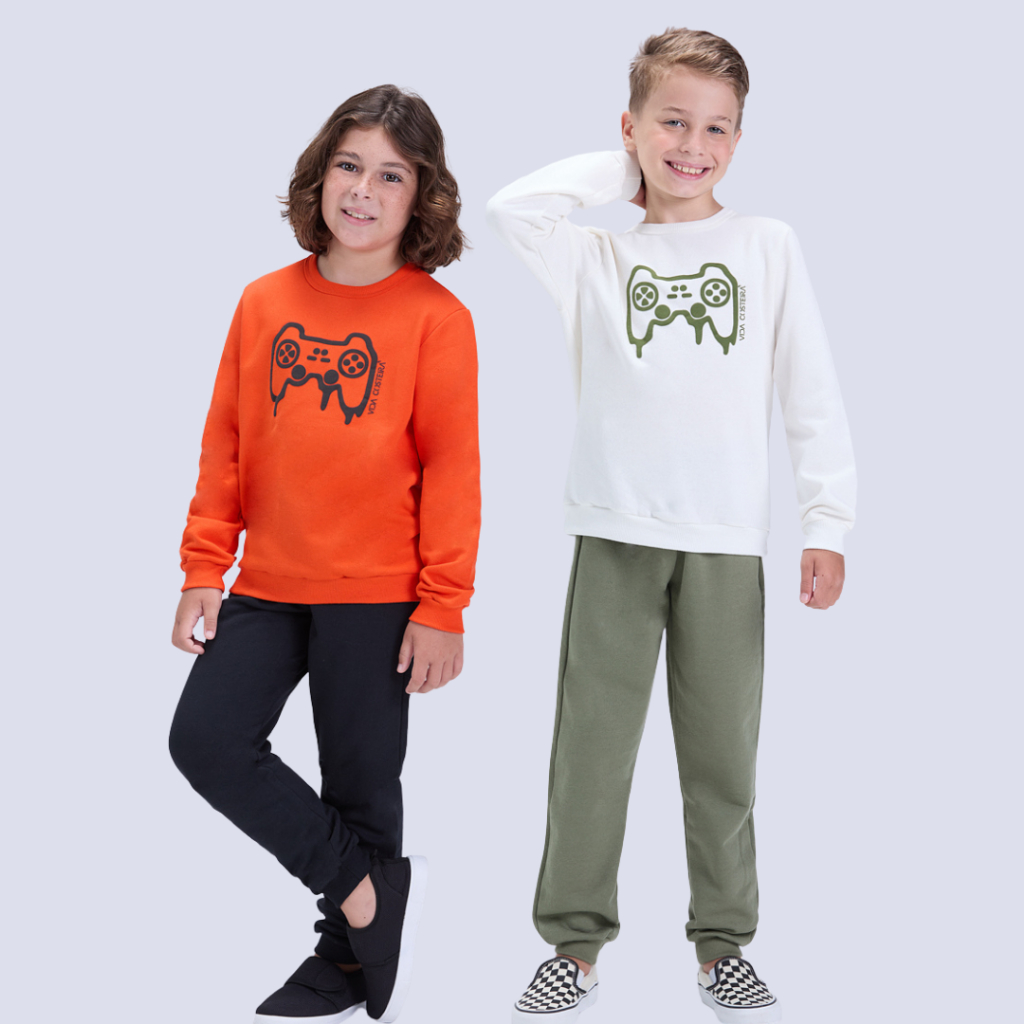 Conjunto Infantil de Inverno Masculino Moletom Game
