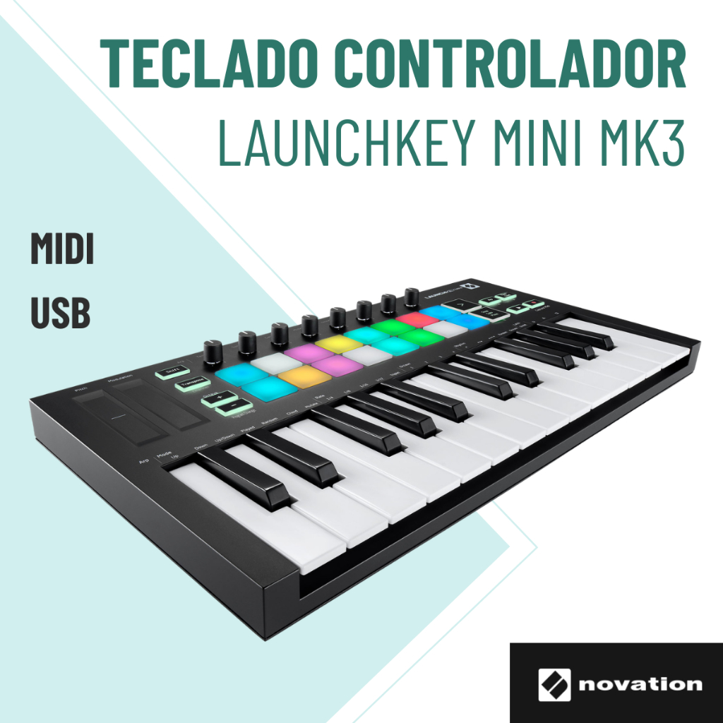 Teclado Controlador Launchkey Mini Mk3 Novation Teclado Controlador Midi Teclado Controlador Usb