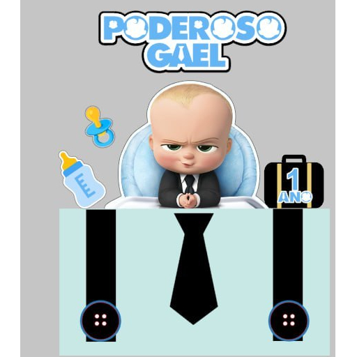 Topo Topper de Bolo Personalizado Poderoso Chefinho - Qualquer tema