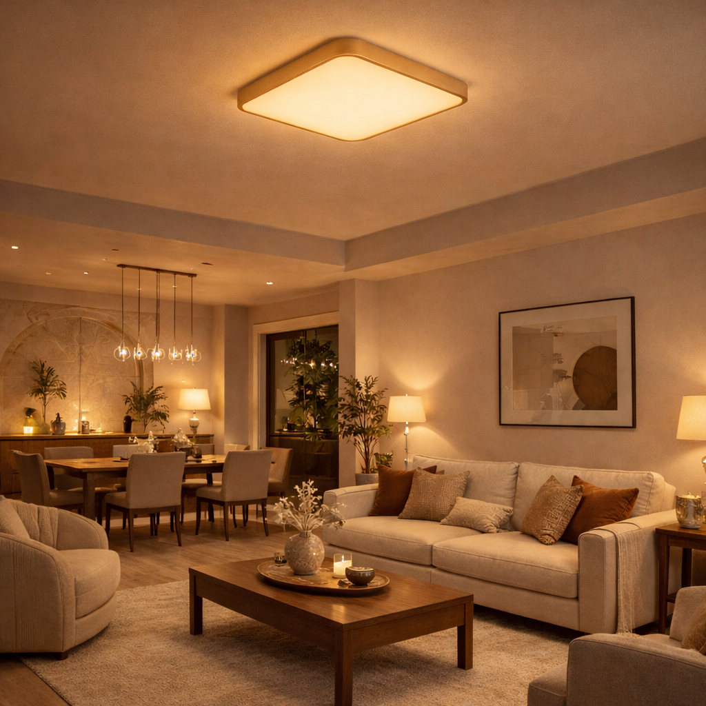 Plafon LED Quadrado Moderno Dourado Gold 30W Sofisticado em Oferta na Shopee