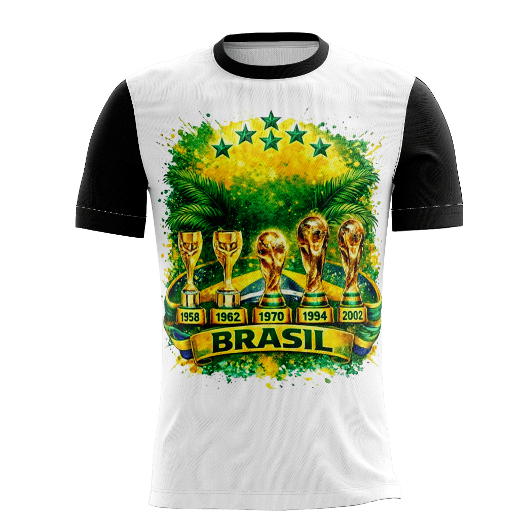 Camisa Personalizada Brasil Títulos Da Seleção Brasileira 2