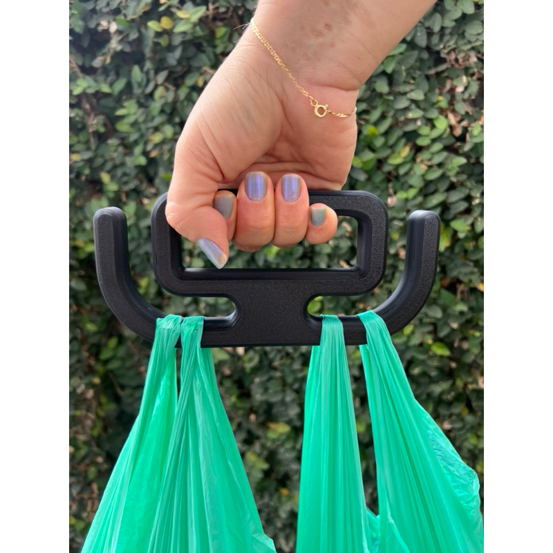 Kit com 2 Suportes Alça Ergonômica para Carregar Sacolas – Resistente e Confortável