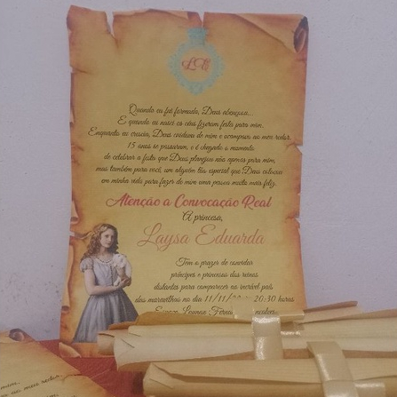 10 Convites Alice em papiro