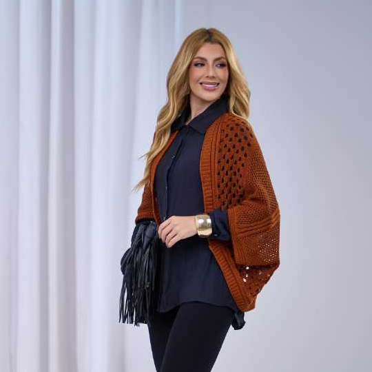 CAPA KIMONO ELEGANTE TRICOT CROCHE PLUS SIZE FEMININO RENDADO CONFORTAVEL