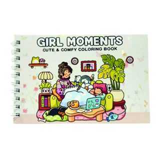 Girl Moments - Caderno de Colorir - Capa Dura -Coloring Book Estilo Desenhos Para Colorir Cadernos - Girl Moments em Oferta na Shopee