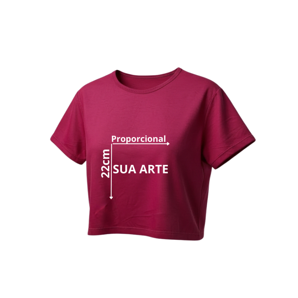 Cropped Personalizável 22cm frente ou costas – Crie sua Estampa Exclusiva! looks/presentes criativos