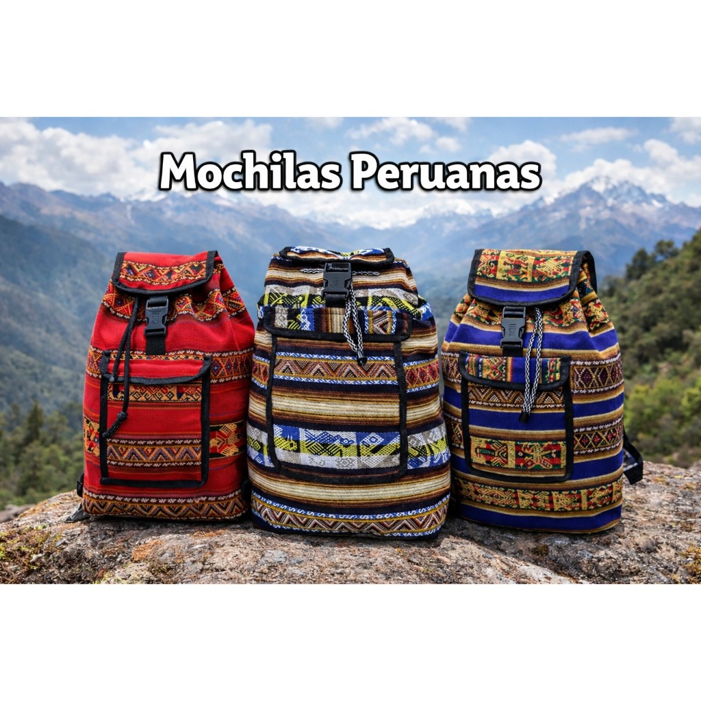 MOCHILA MANTA PERUANA BOLSA GRANDE ARTESANAL BOHO