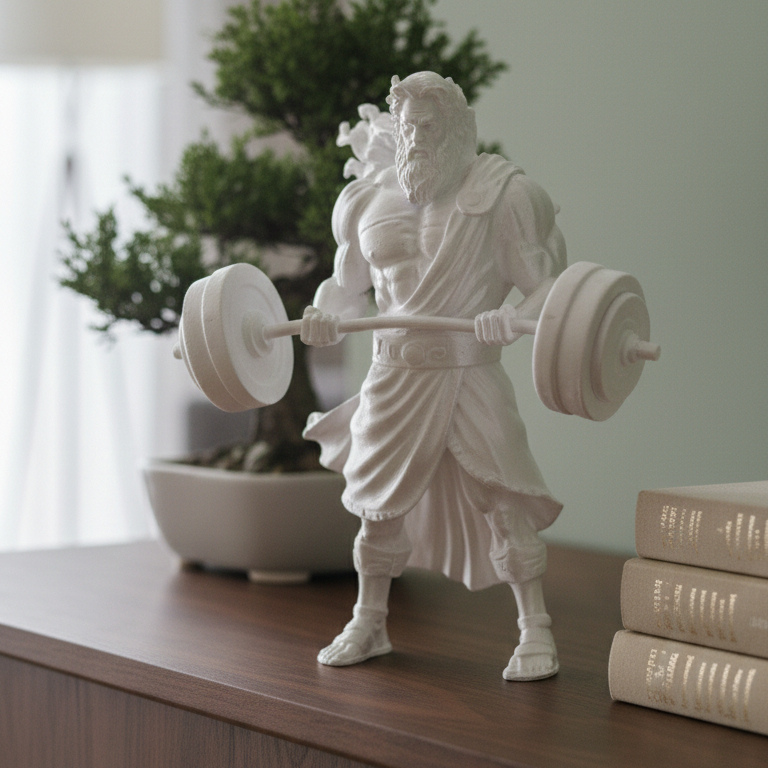 Zeus Maromba Estatueta Escultura Enfeite Mesa Estante Prateleira Decoração Sala Quarto Escritório Mitologia Grega