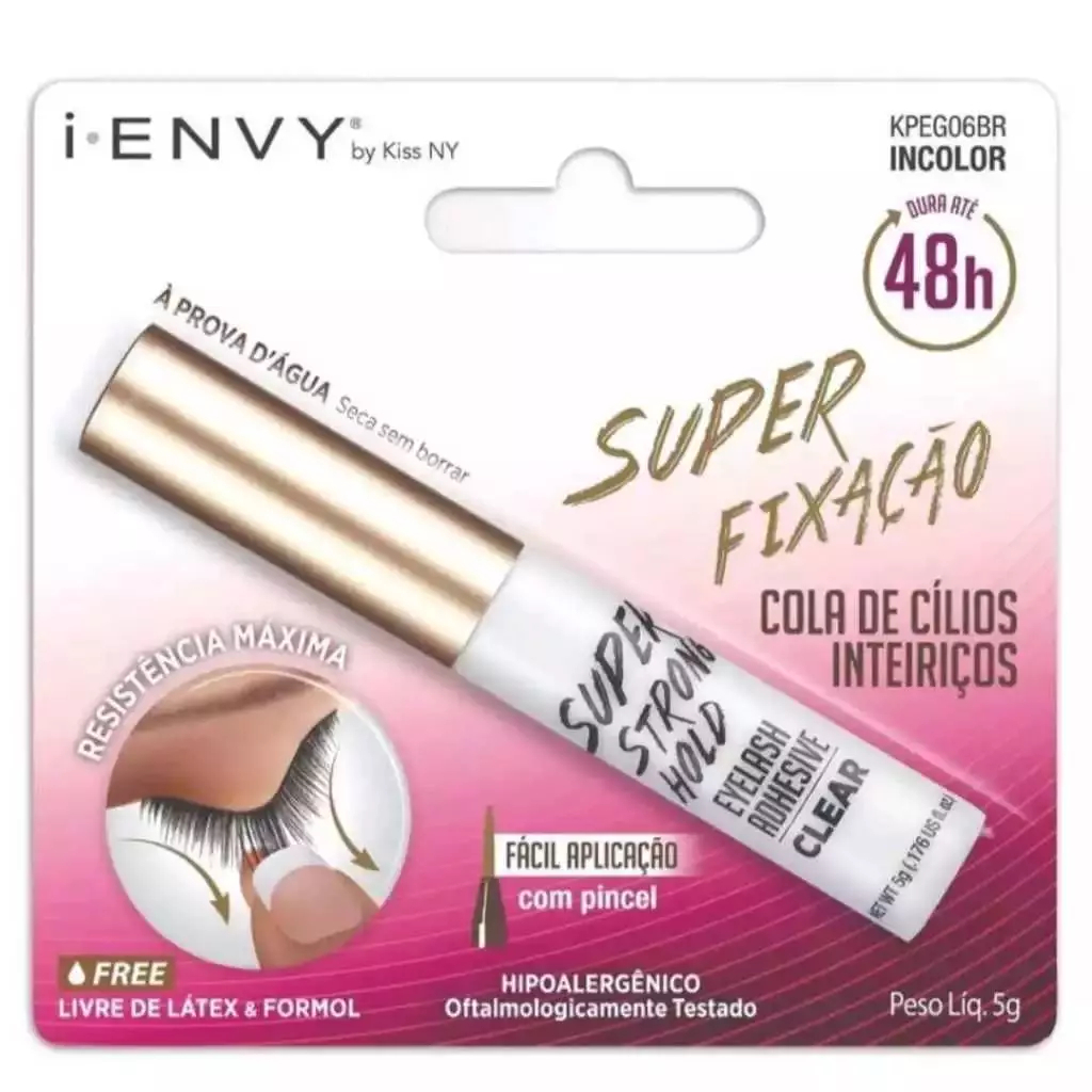 Cola Para Cílios Postiços Kiss NY I-Envy 48h | Super Fixação, Segurança e Conforto