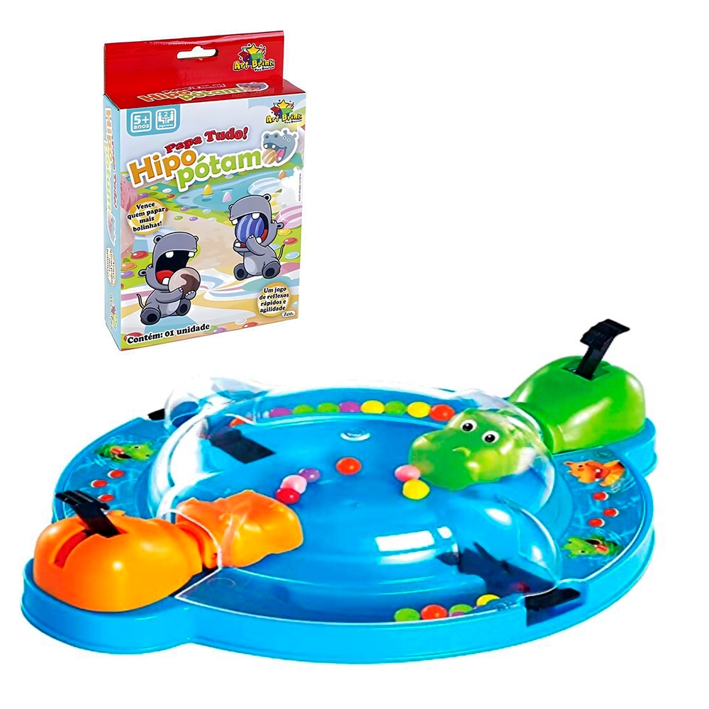 Jogo Infantil Papa Bolinhas Hipopótamo: Quem Come Mais Rápido? 🦛⚡