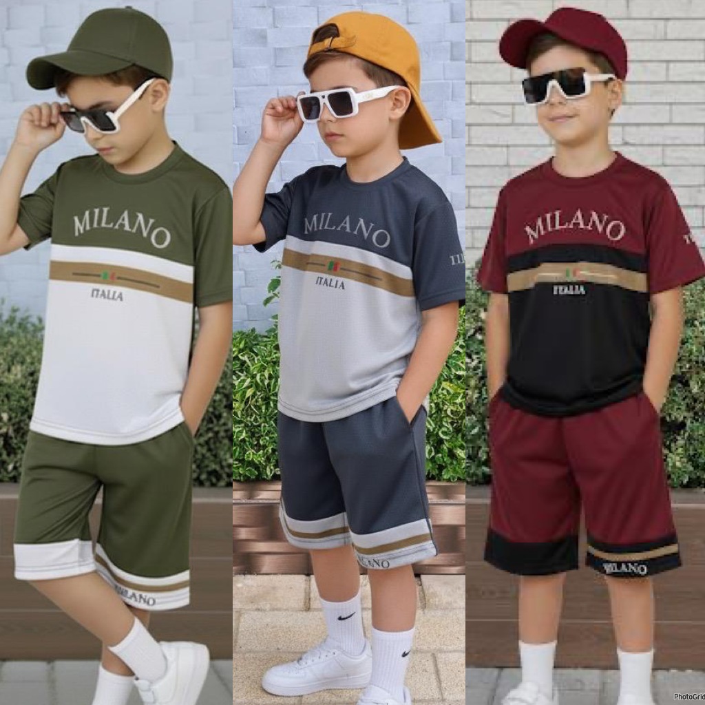 Conjunto Infantil Masculino Dry Fit Camiseta + Bermuda Leve, Fresquinho, 2 a 12 anos em Oferta na Shopee
