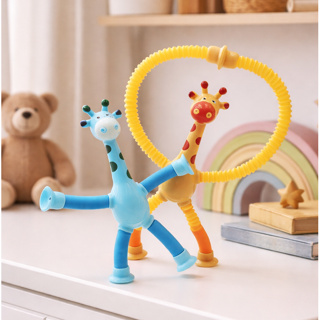 Kit 2 Girafas Estica e Gruda Pop It Tubo Led Brinquedo Divertido Infantil Lembrancinha Ventosa em Oferta na Shopee