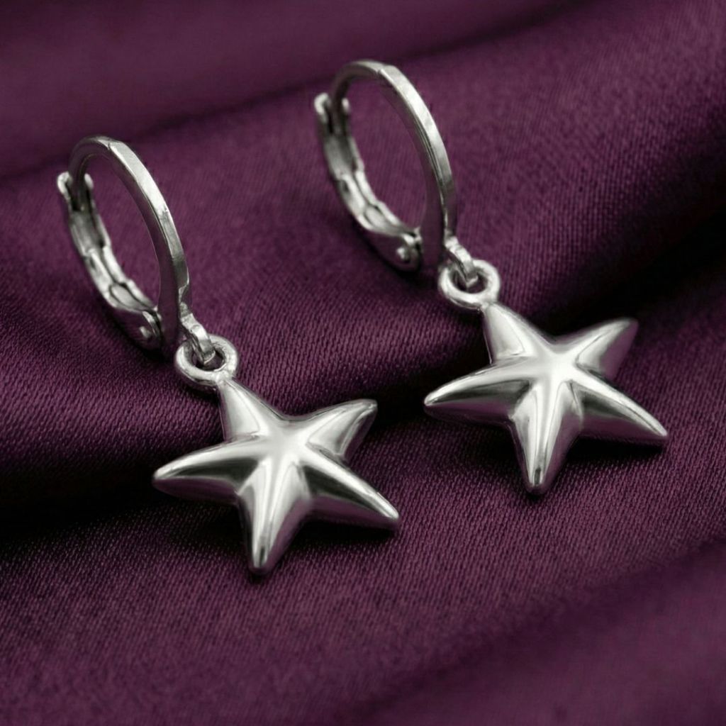 Brinco Estrela Argola com Pingente Aço Inoxidável Cirúrgico Uso diário Antialérgico Minimalista em Oferta na Shopee