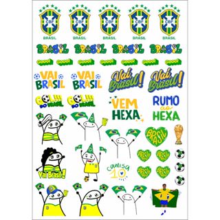 Adesivo DTF UV - Copa do mundo - Brasil - Futebol em Oferta na Shopee