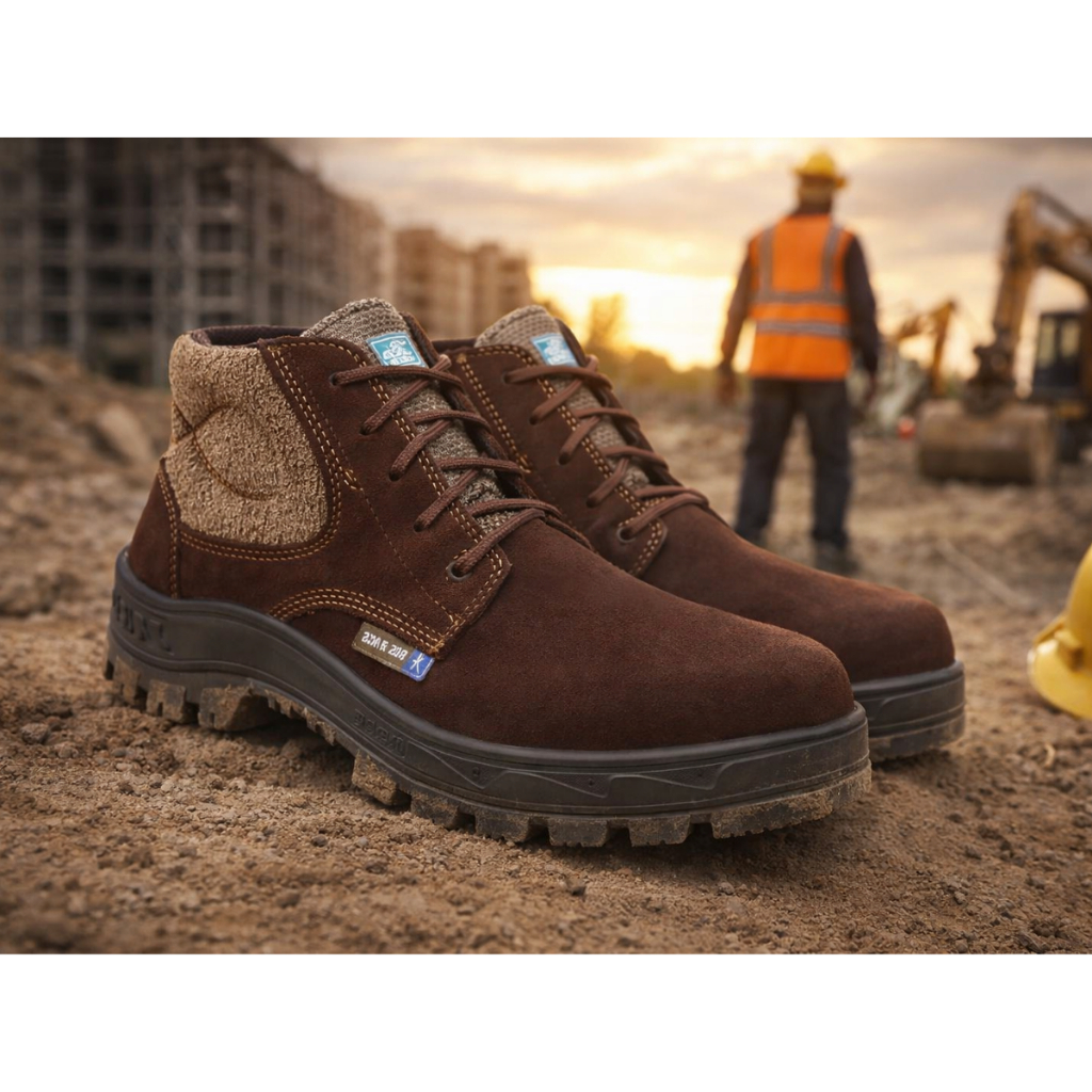 Bota Botina Nobuck Marluvas 50b26 Palmilha Antiperfuro Bico Composite para Segurança Trabalho Proteção