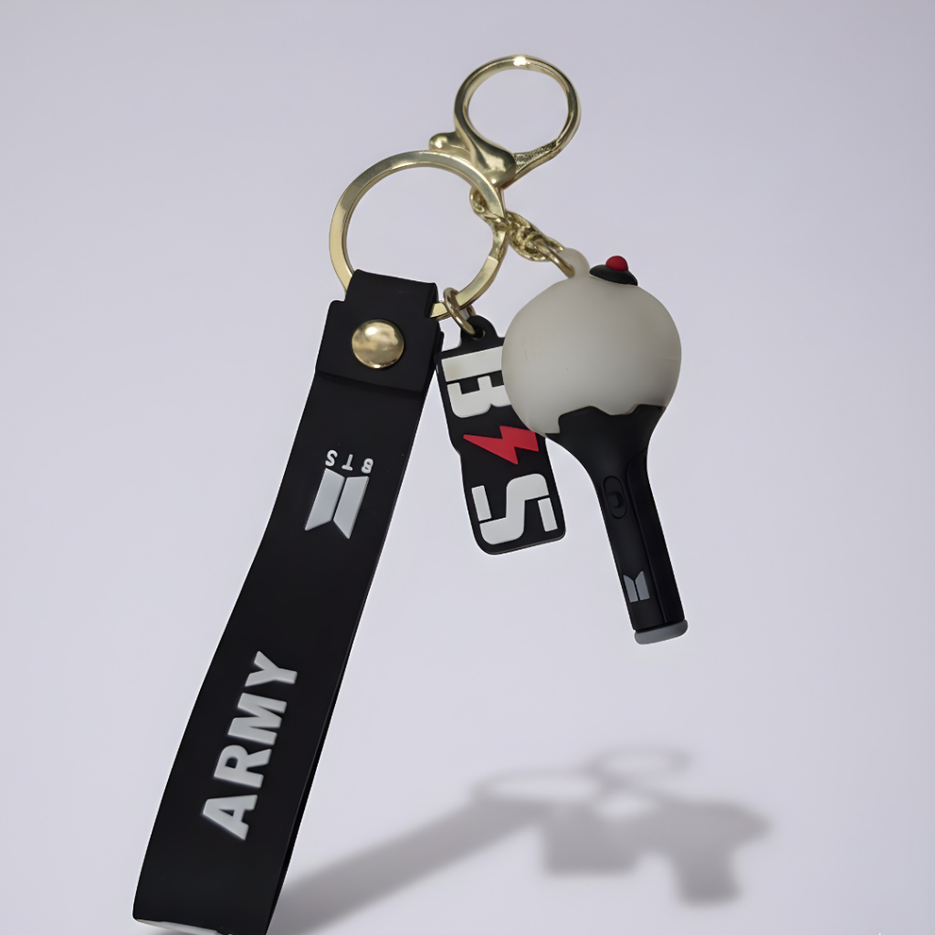 Chaveiro BTS / Stray Kids / Twice Lightstick Borracha – Coleção K-Pop com Mosquetão em Oferta na Shopee