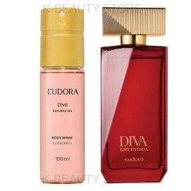 EUDORA KIT Diva Esplêndida- Colônia 100ml+Body Spray 100ml em Oferta na Shopee