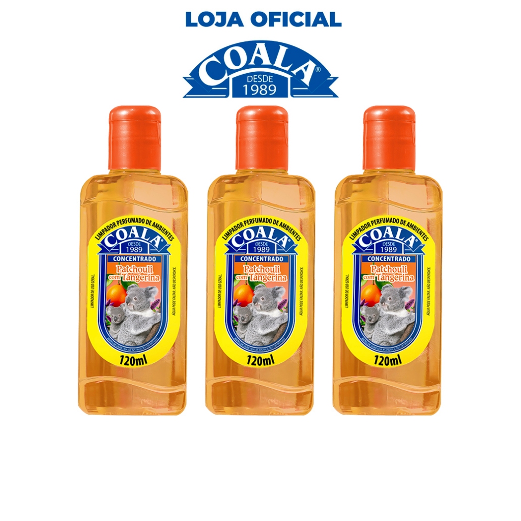 Combo 3 Limpadores Coala Patchouli com tangerina 120 ml