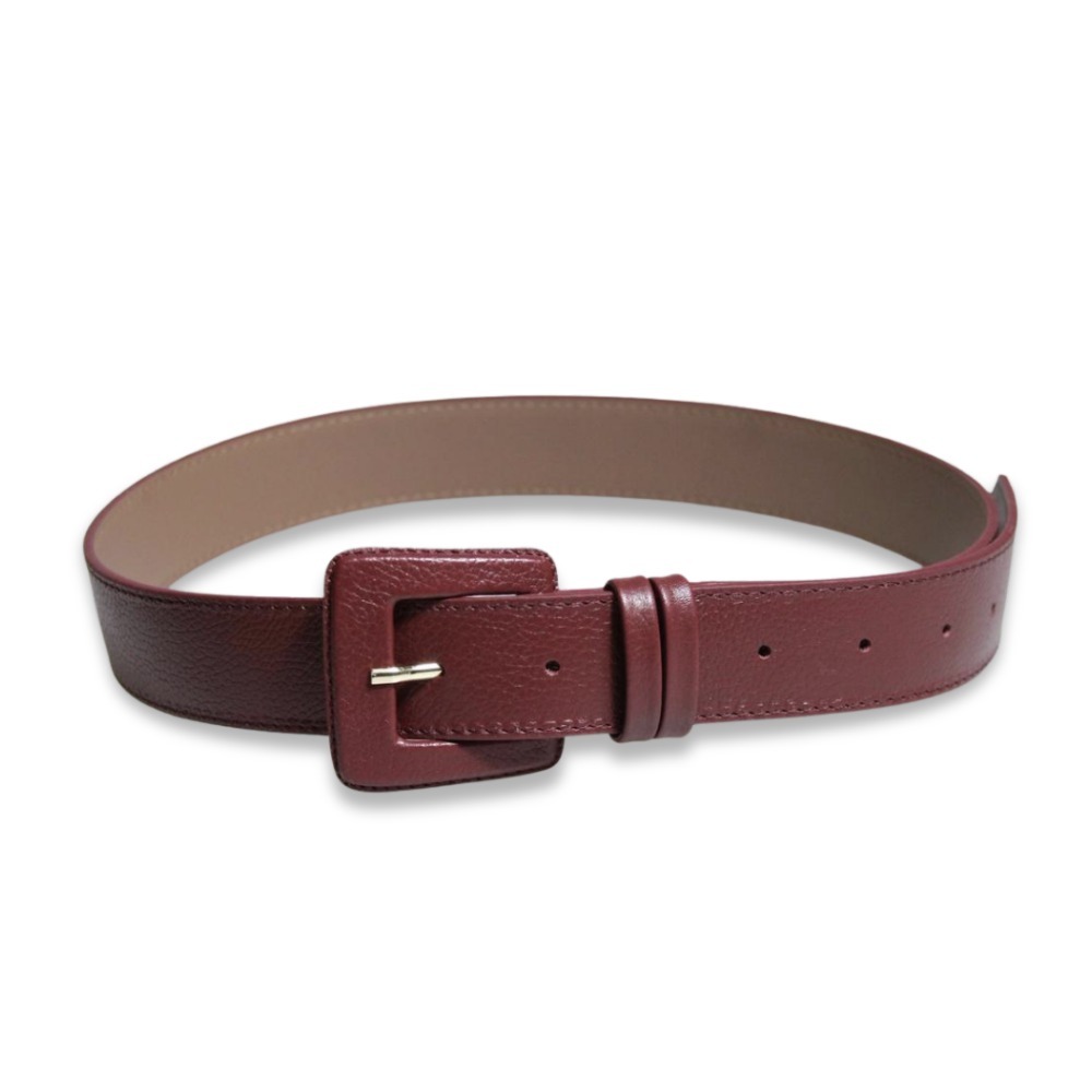 Cinto Feminino Couro Legítimo Fivela Encapada Quadrada Casual Plus Size em Oferta na Shopee