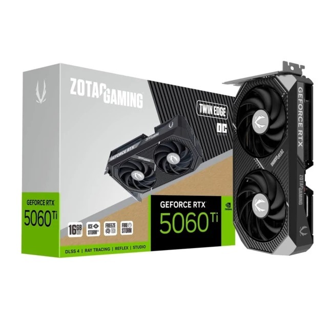 Placa De Vídeo GPU NV RTX5060TI 16GB TWIN EDGE OC GDDR7 128BITS ZOTAC ZT-B50620H-10M