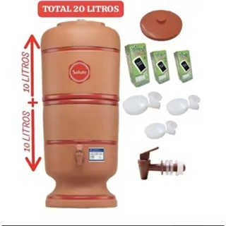 Filtro de barro 20 litros com 3 Velas, Completo. em Oferta na Shopee