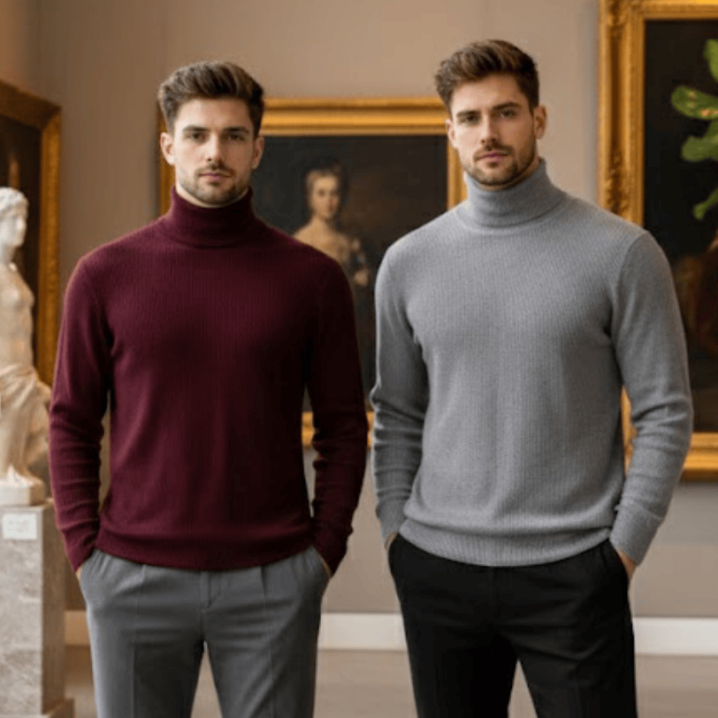 Kit 2 Blusa Masculina Gola Alta Canelada Manga Longa Ajuste Slim Conforto Térmico Inverno Casual em Oferta na Shopee