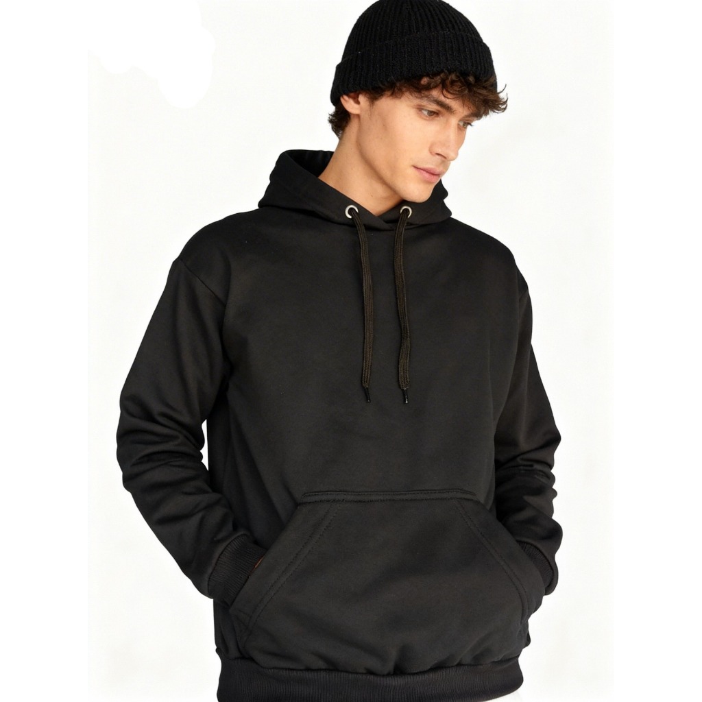 Blusa De Frio Moletom Masculino Feminino Bolso Canguru Gorro Capuz Capote Liso