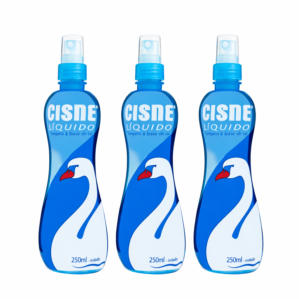 Kit 3 Frascos Sal Líquido Cisne Spray 250ml – Aplicação Precisa Sem Excesso de Sal