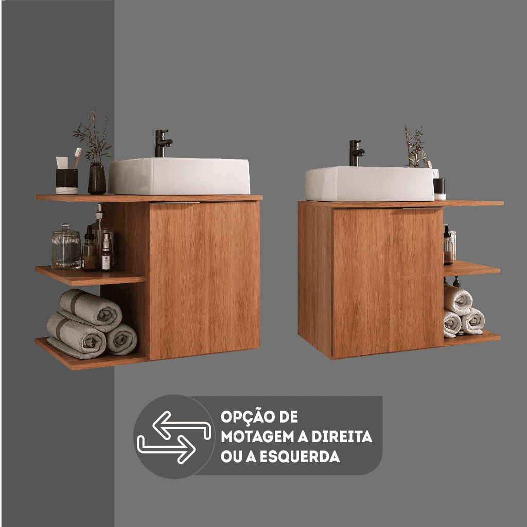 Gabinete Banheiro UP 60cm (armario + cuba)
