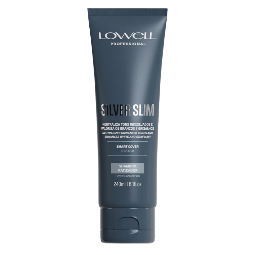 Shampoo Matizador Lowell Silver Slim 240ml – Neutraliza Amarelado e Realça o Tom Prateado