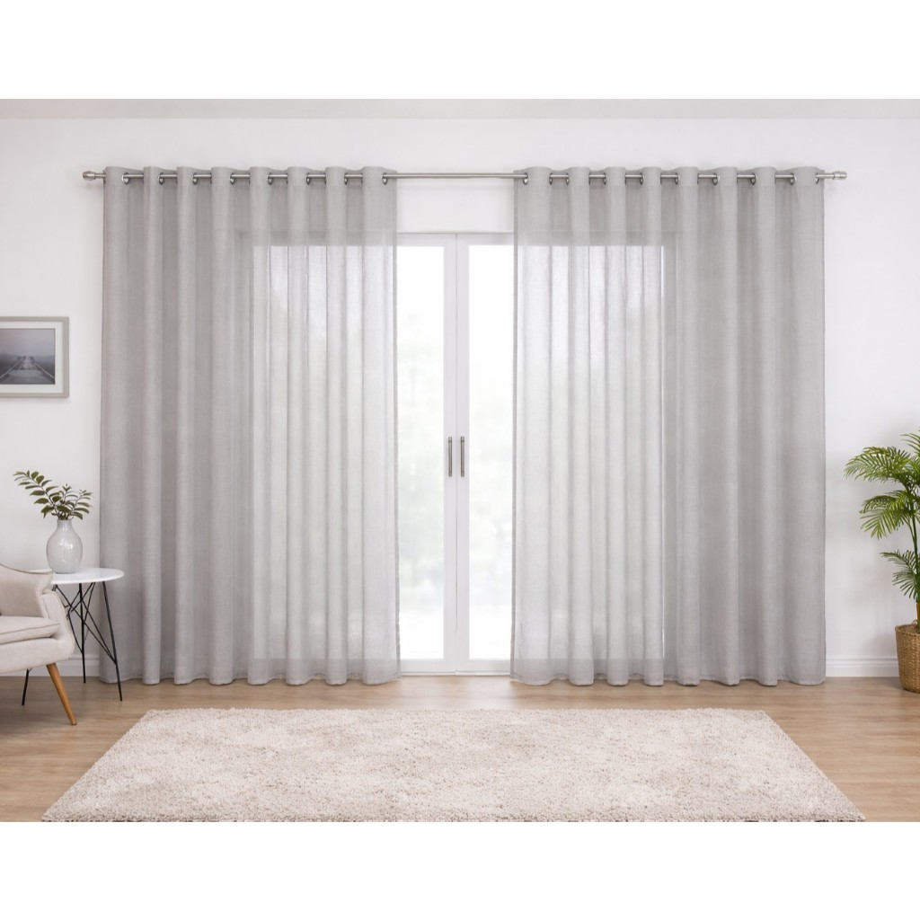 Cortina VOIL FLAME GAZE DE LINHO TRANSPARENTE Gaze Luxo 12m de Largura Para Decoração Sala Quarto Escritório