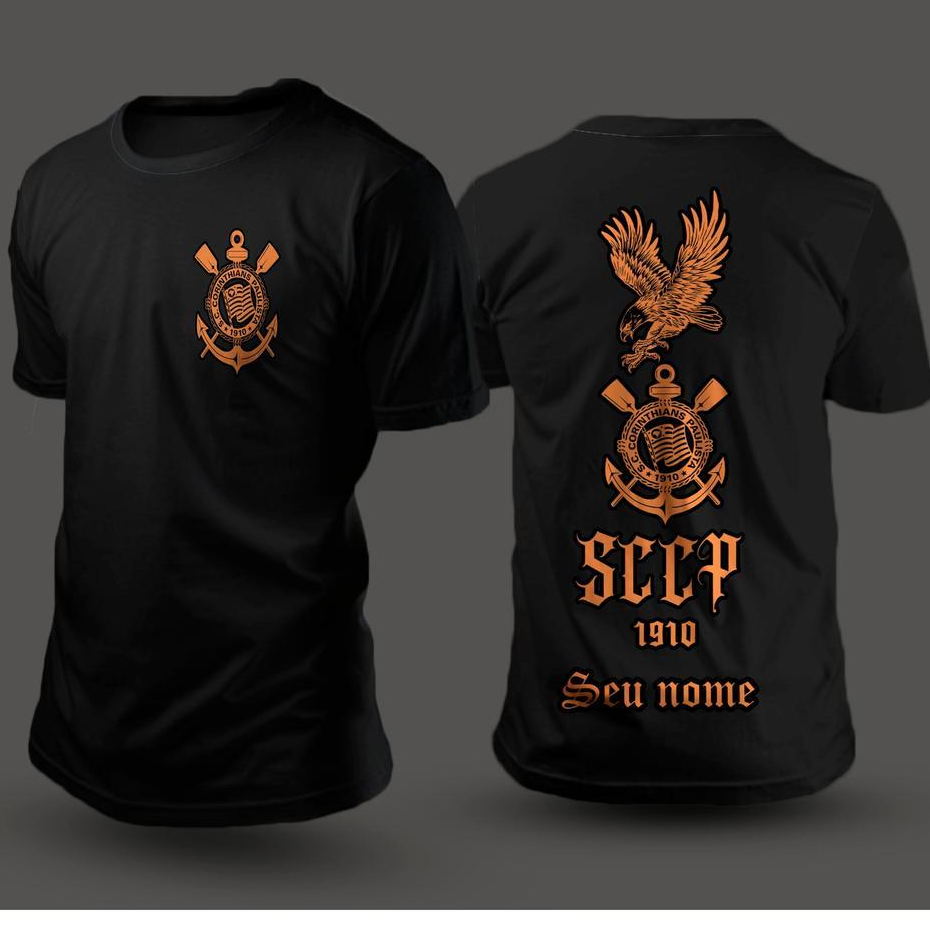 Camiseta premium timao estampa laranja gavioes personalizada com seu nome Envio Imediato em Oferta na Shopee