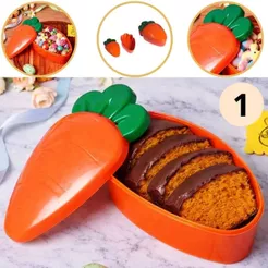 CAKE BOX PÁSCOA CENOURA C/ TAMPA (750 mL) LARANJA E VERDE (BLUE STAR) (CHOCO)
