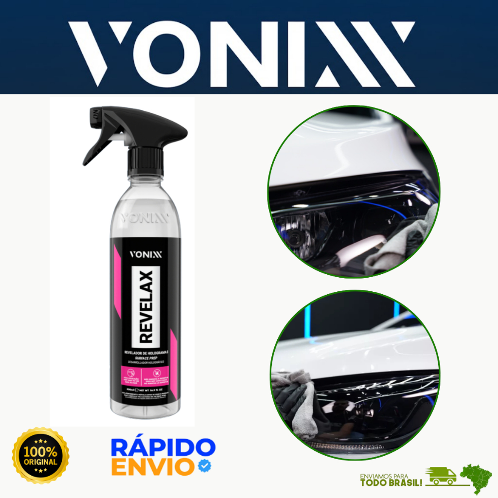 REVELAX REVELADOR DE HOLOGRAMAS 500ML VONIXX LIMPA DESCONTAMINA
