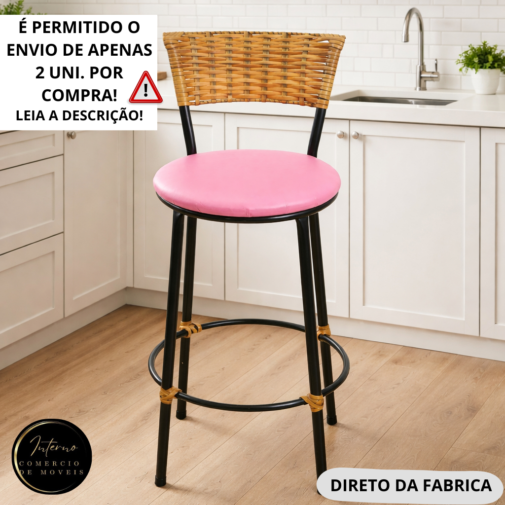1 BANQUETA ALTA EM JUNCO IMBUIA em Oferta na Shopee