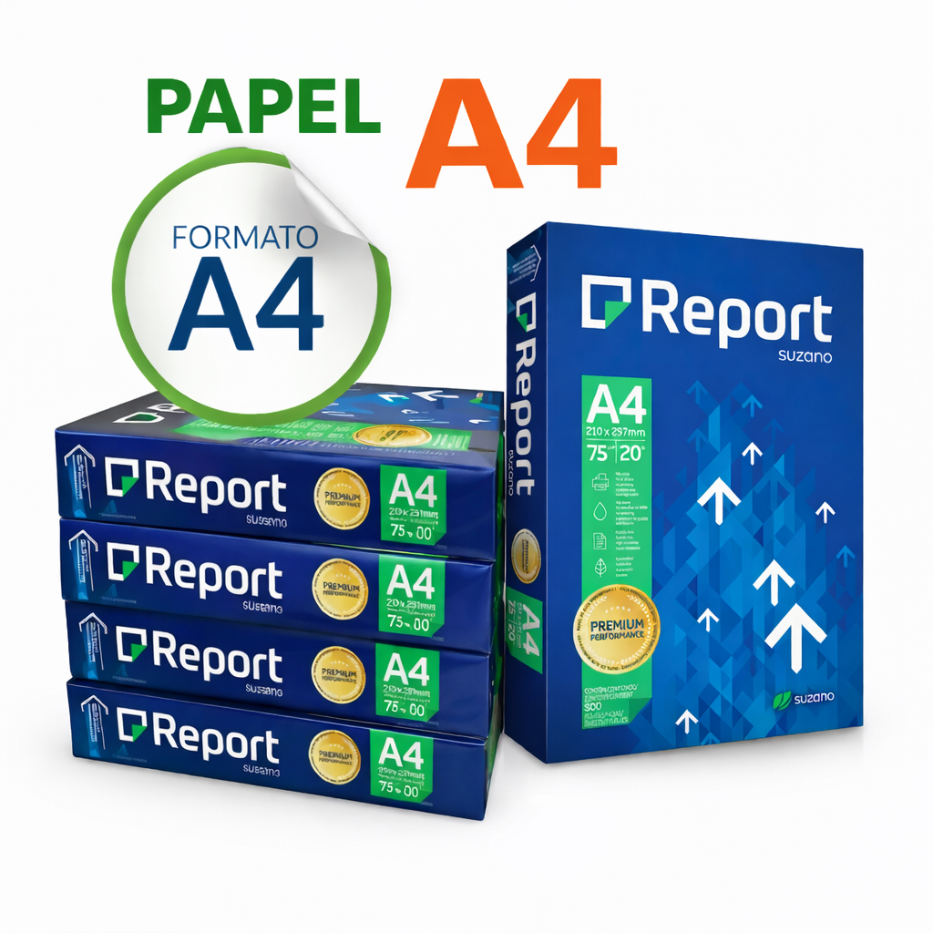 Kit 5 Pacotes Papel A4 Report Suzano 75g 2500 Folhas Branco em Oferta na Shopee