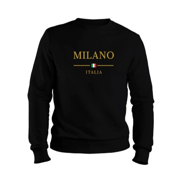Moletom masculino Milano Italia casual flanelado premium importado gola redonda careca blusa de frio casaco inverno
