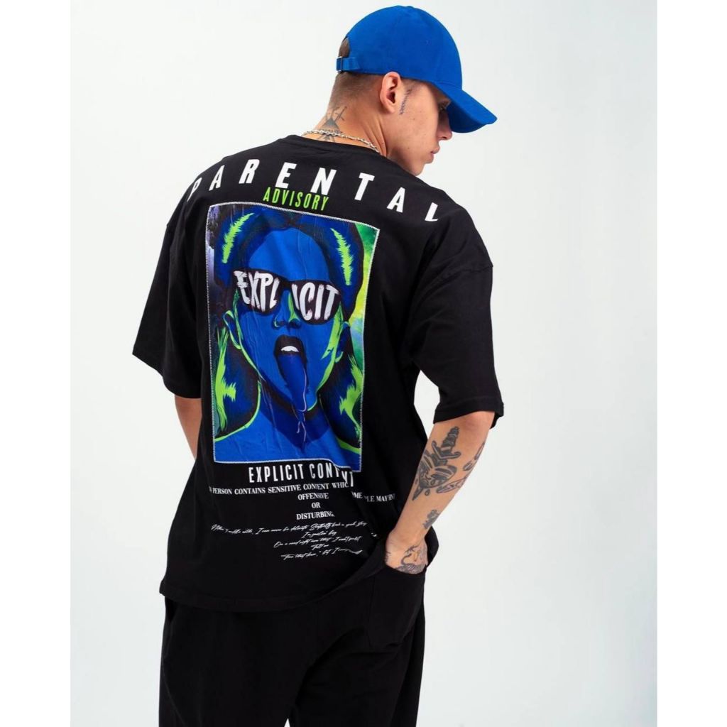 Camiseta Oversized Explict Advisor Street Aftersoul Unissex Plus Size P ao G5 100% Algodão