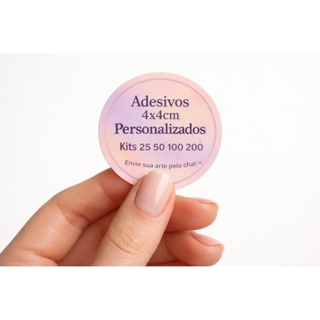 Adesivo Personalizado 4x4cm | Kit 25 50 100 200 Unidades | Qualquer Tema em Oferta na Shopee