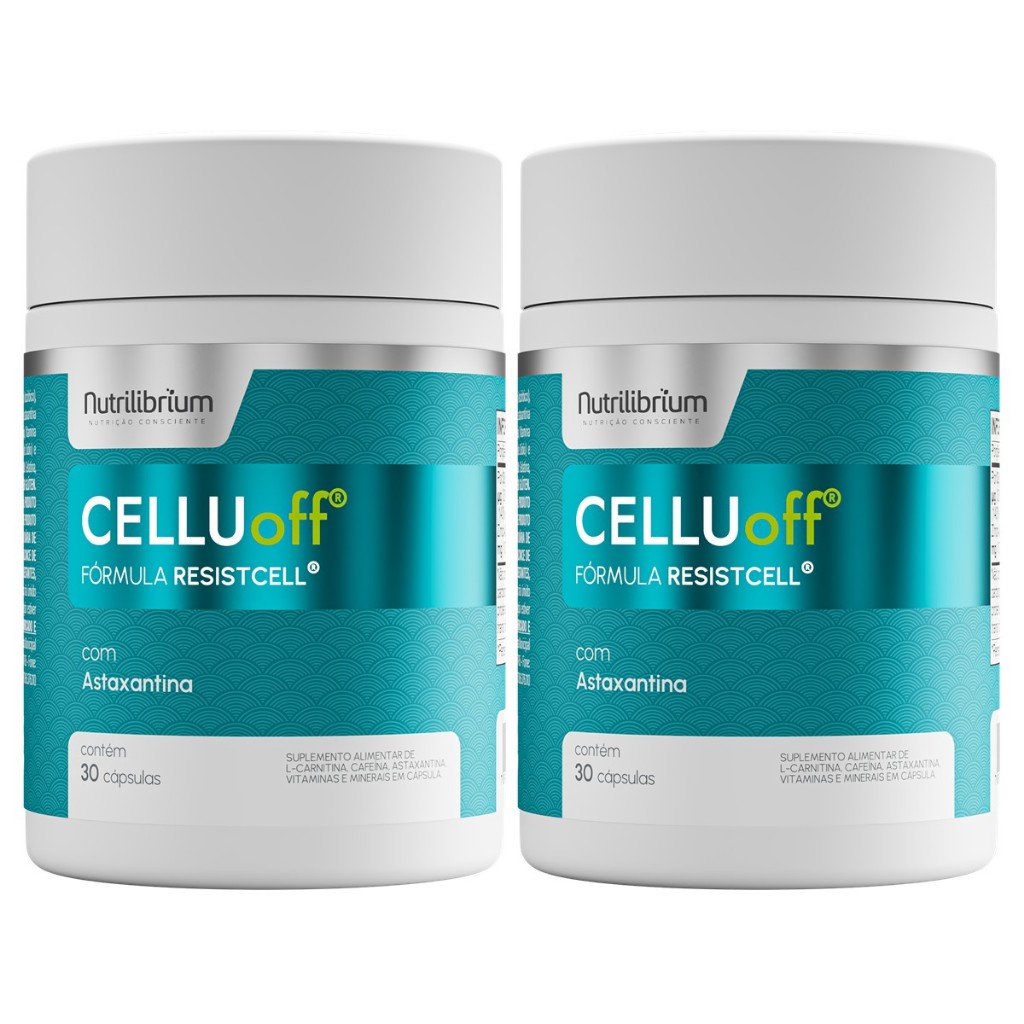 Kit 2x Celluoff ResistCell Celulite Total 60 Caps Nutrilibrium em Oferta na Shopee