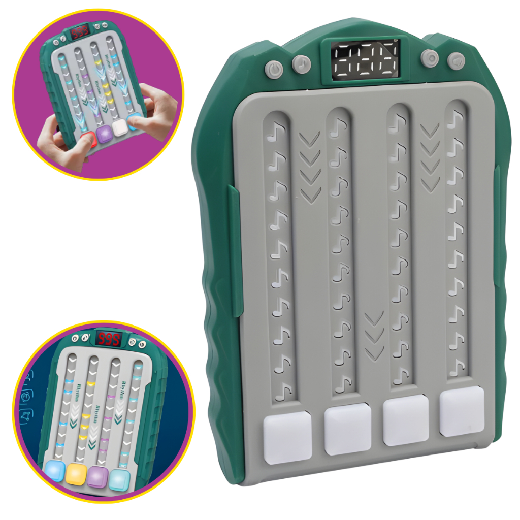 Jogo Interativo Ritmo Musical Mini Game Portátil Com Luzes Led Rhytm