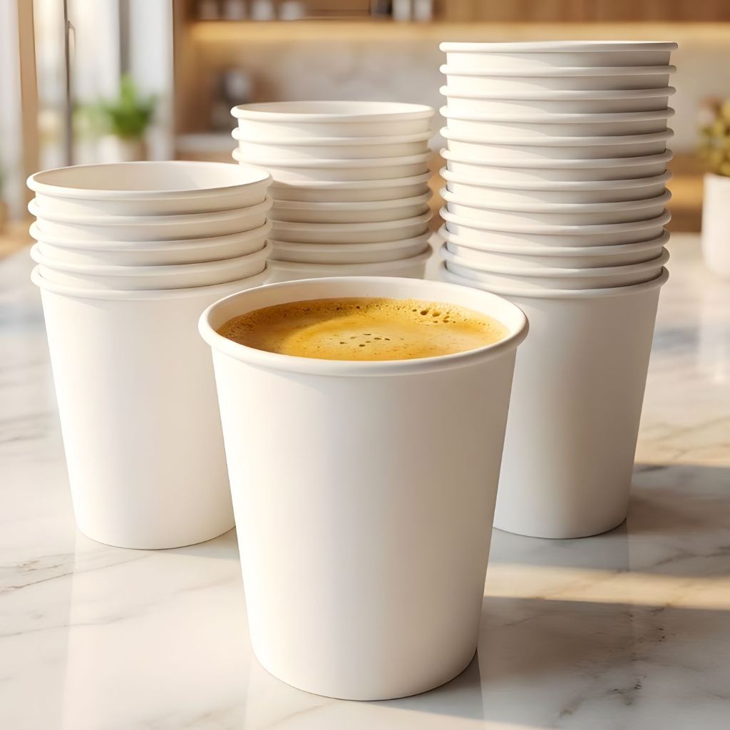 kit c/ 50, 100 ou 200 copo de papel branco, descartável, 60ml, 120ml, 180ml ou 240ml