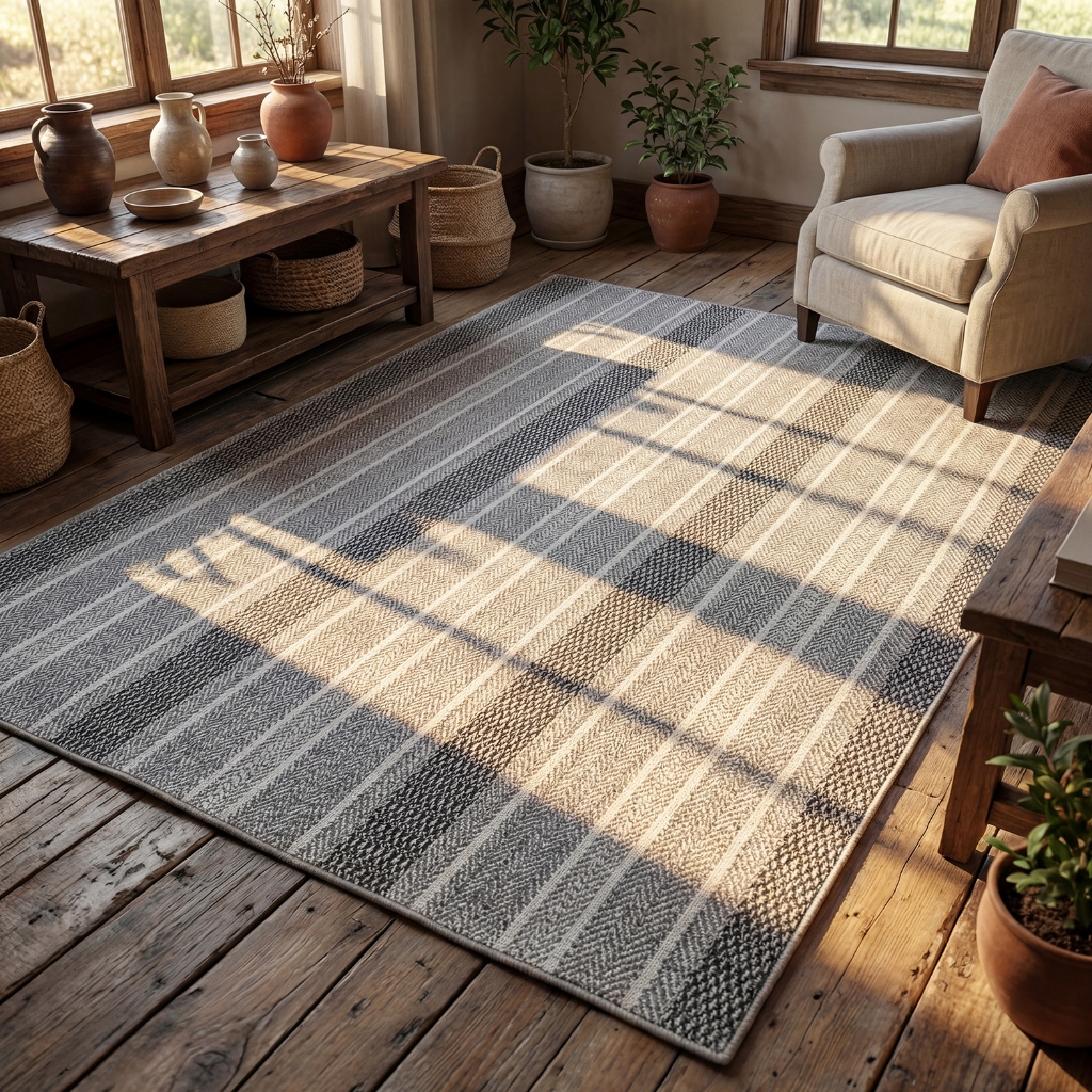 Tapete Eco Luxo Grande 2,50 x 2,00 Para Sala Quarto Tecido Grosso Listrado Cinza Preto