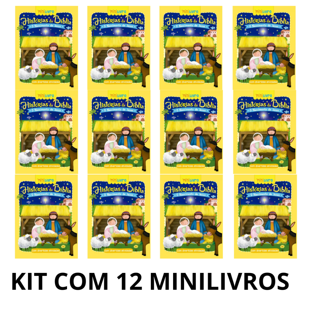 Kit com 12 Minilivro Histórias da Bíblia | O nascimento de Jesus em Oferta na Shopee