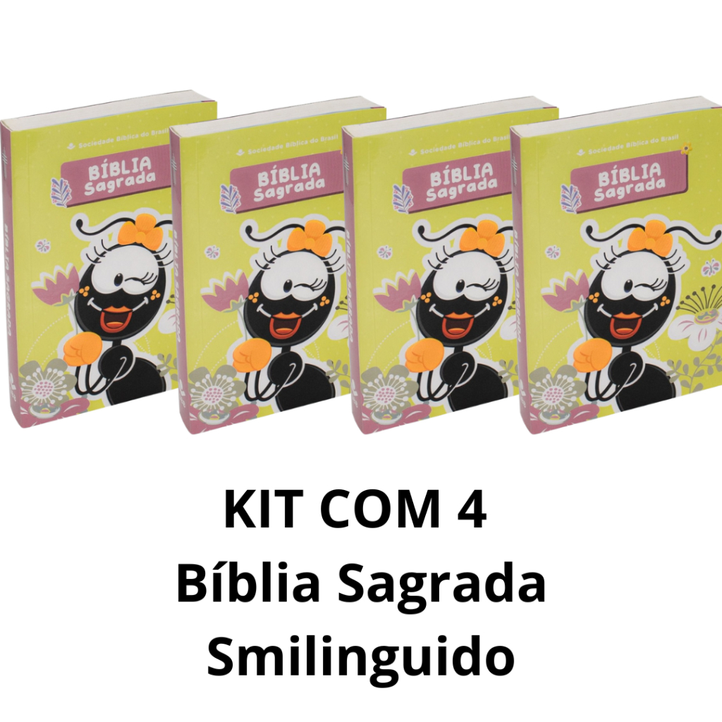 Kit com 4 Bíblia Sagrada Smilinguido NTLH | Brochura | Amarela | SBB
