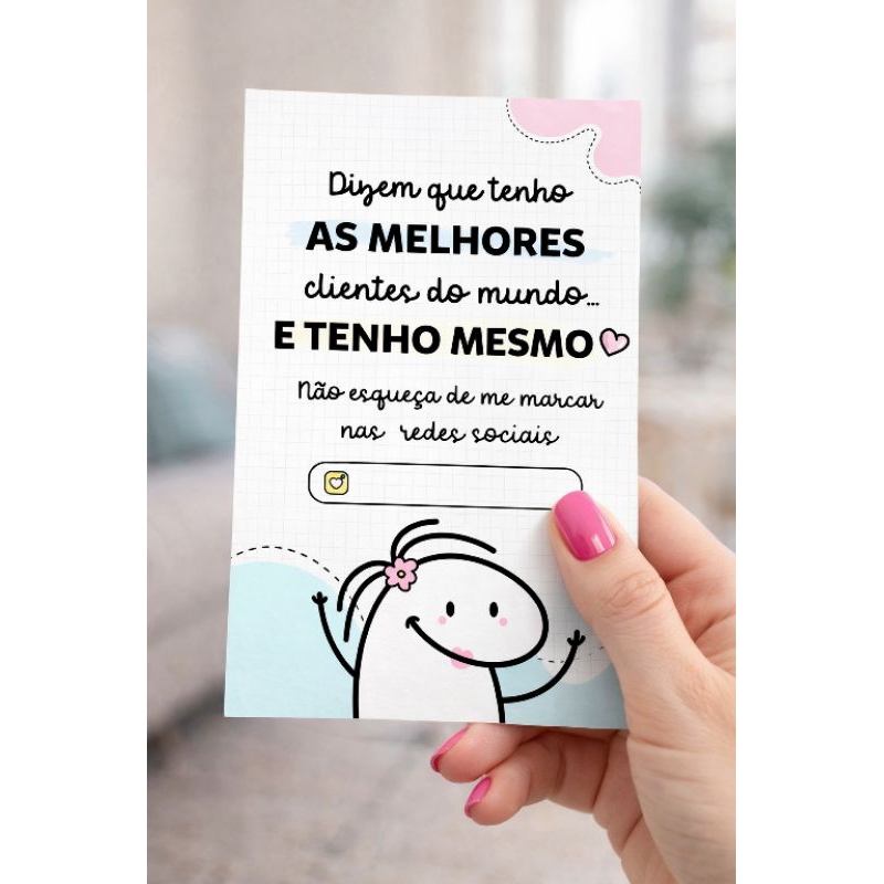 Cartão de Agradecimento para Clientes – Card para Embalagem com Frase e Redes Sociais