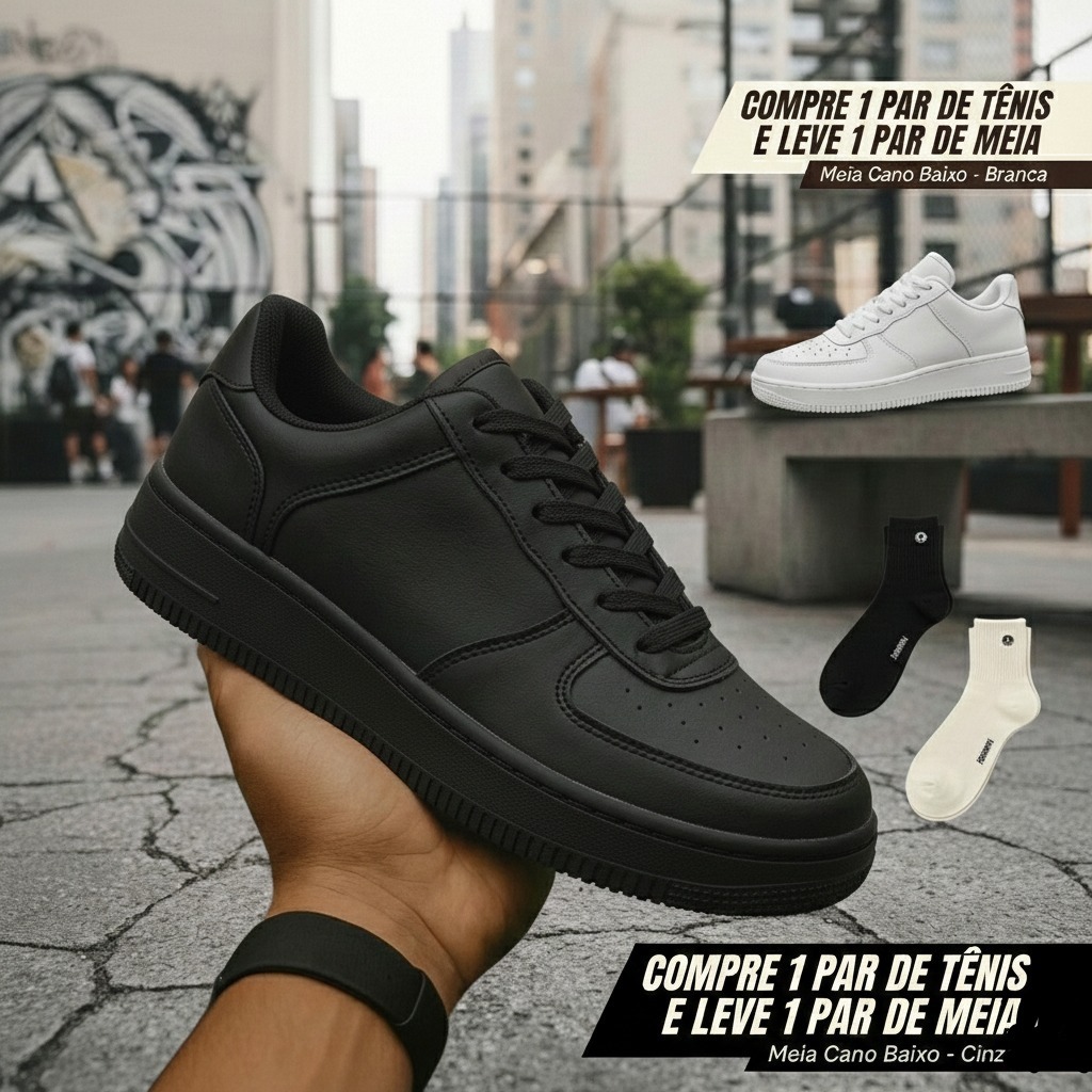 Tênis Masculino Casual Unissex Confortável Versátil 34-43